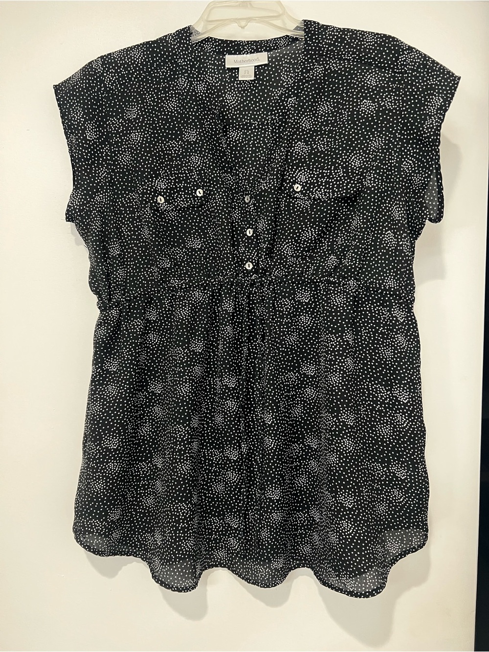 Motherhood Maternity Black & White Print Blouse – Size Large